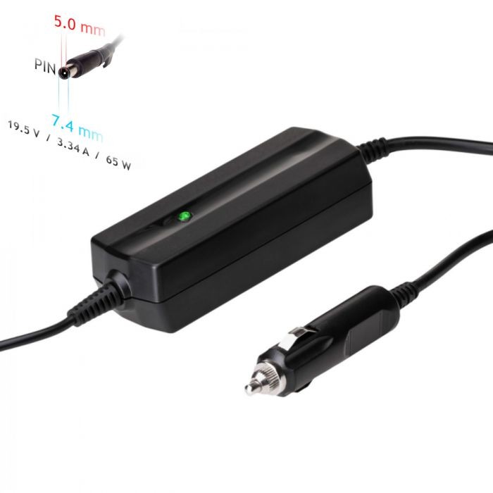 Autolaturi kannettavalle tietokoneelle Akyga AK-ND-33 (19.5V / 3.34A 65W 7.4 x 5.0mm + pin) DELL 1.2m