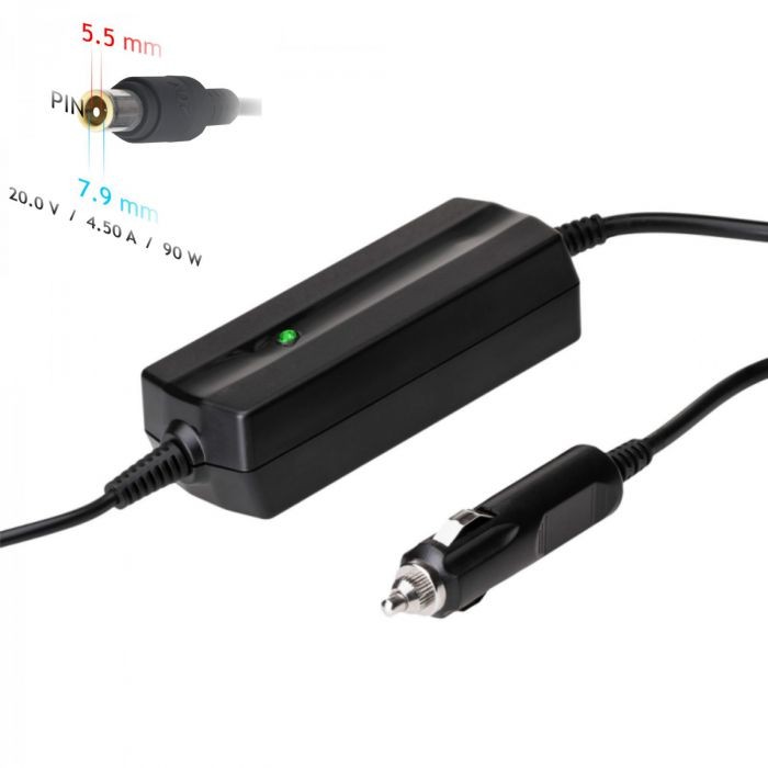 Autolaturi kannettavalle tietokoneelle Akyga AK-ND-39 (20V / 4.5A 90W 7.9 x 5.5mm + pin) LENOVO 1.2m