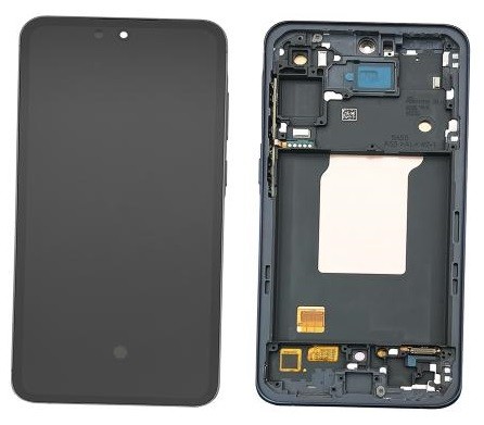 LCD-näyttö Samsung A556 A55 5G kosketusnäytöllä ja kehyksellä Navy OLED (todellinen koko)