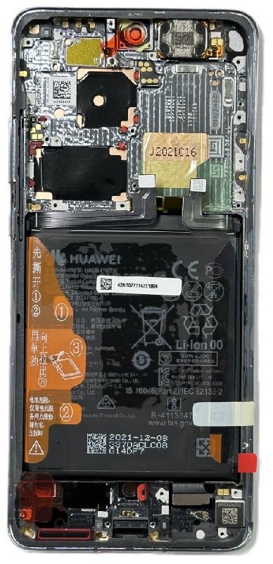 LCD-näyttö Huawei P50 PRO kosketusnäytöllä, kehyksellä ja akulla Golden Black alkuperäinen (service pack)