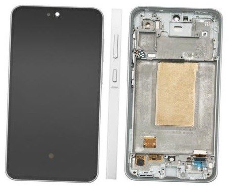 LCD screen Samsung A366 A36 5G with touch screen and frame Awesome White original (assembled service pack)