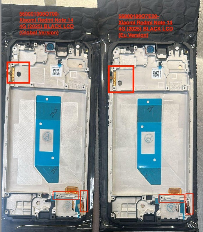 LCD-näyttö Xiaomi Redmi Note 14 4G (Global) kosketusnäytöllä ja kehyksellä Midnight Black alkuperäinen (service pack)