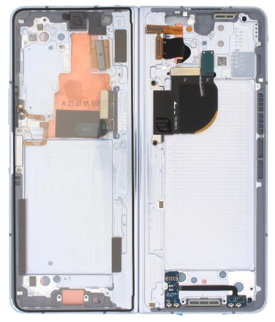 Keskikotelo Samsung F946 Z Fold5 5G Icy Blue alkuperäinen (käytetty Grade A)