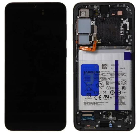 LCD-näyttö Samsung S916 S23+ 5G kosketusnäytöllä ja kehyksellä Phantom Black alkuperäinen (käytetty Grade B)