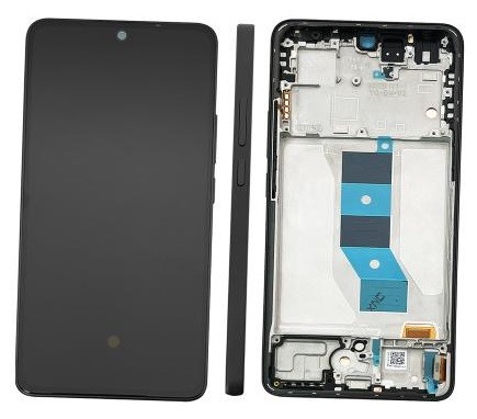 LCD-näyttö Xiaomi Redmi Note 14 5G kosketusnäytöllä ja kehyksellä musta OLED