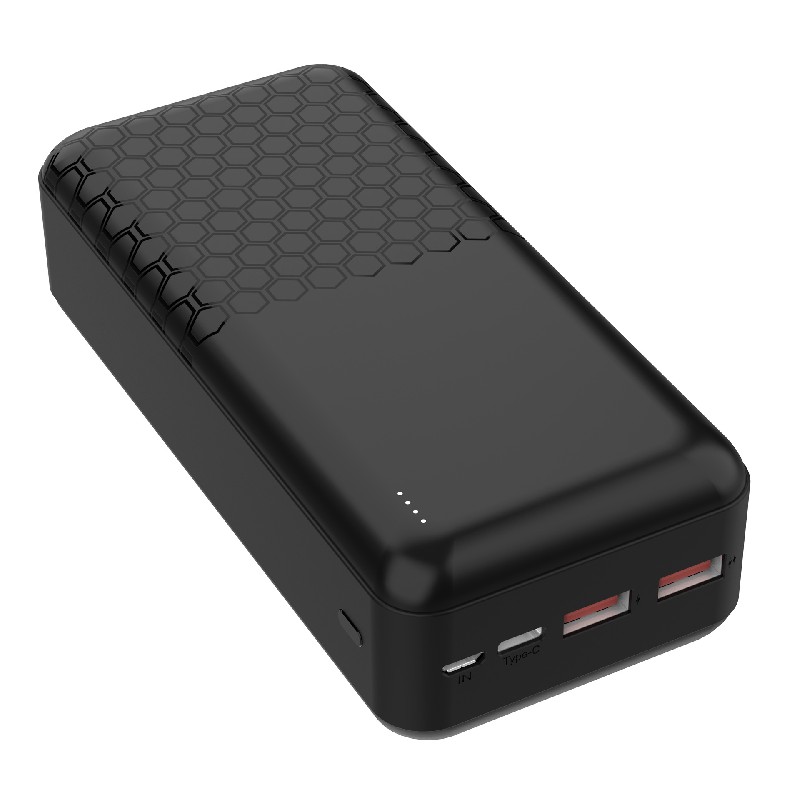 Varavirtalähde POWER BANK Platinet 30000mAh (2xUSB; 1xType-C; QC3.0 22.5W) musta