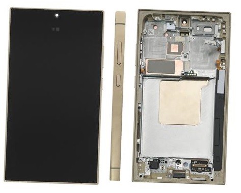 LCD-näyttö Samsung S928 S24 Ultra kosketusnäytöllä ja kehyksellä Titanium Yellow alkuperäinen (käytetty Grade B)