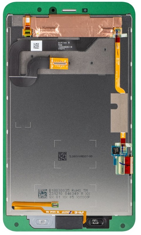 LCD-näyttö Samsung X306 TAB Active5 8.0 2024 kosketusnäytöllä musta alkuperäinen (service pack)