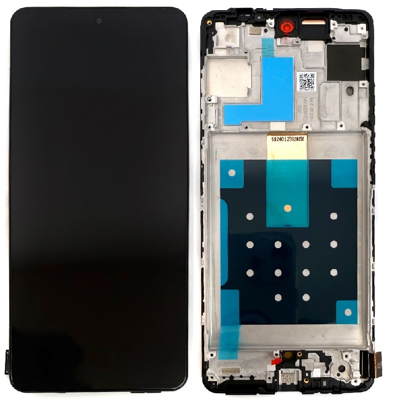 LCD screen Samsung M556 M55 5G with touch screen and frame Black OLED (real size)