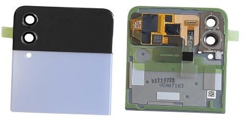 LCD-näyttö Samsung F721 Z Flip4 5G kosketusnäytöllä ja kehyksellä (Ulompi) sininen alkuperäinen (käytetty Grade B)