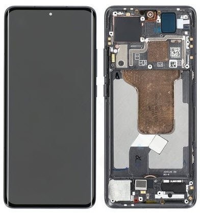 LCD-näyttö Xiaomi 12 5G/12X 5G/12S 5G kosketusnäytöllä kehyksellä musta alkuperäinen (käytetty Grade A)