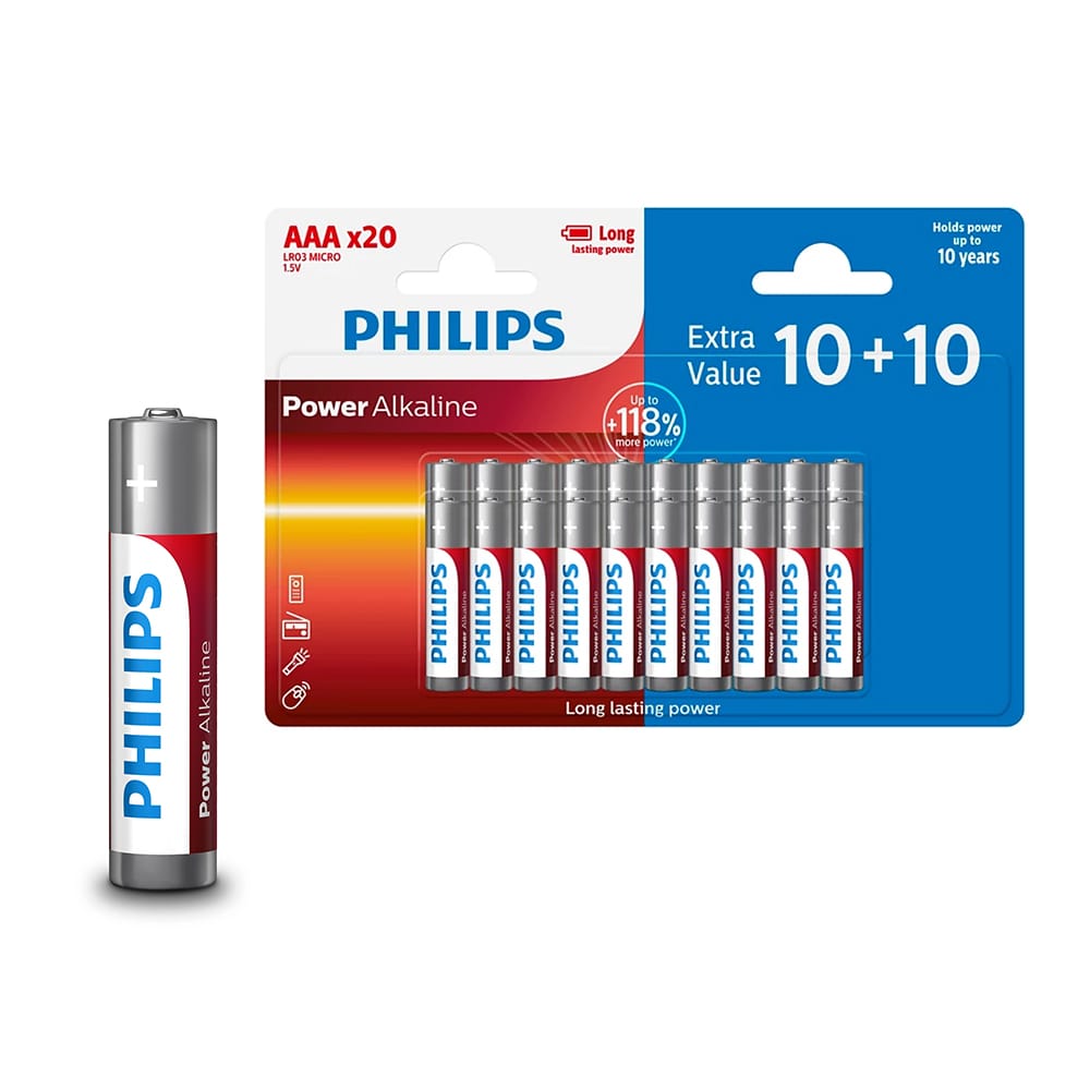 PHILIPS AAA LR03 -paristo Blister 10+10 kpl