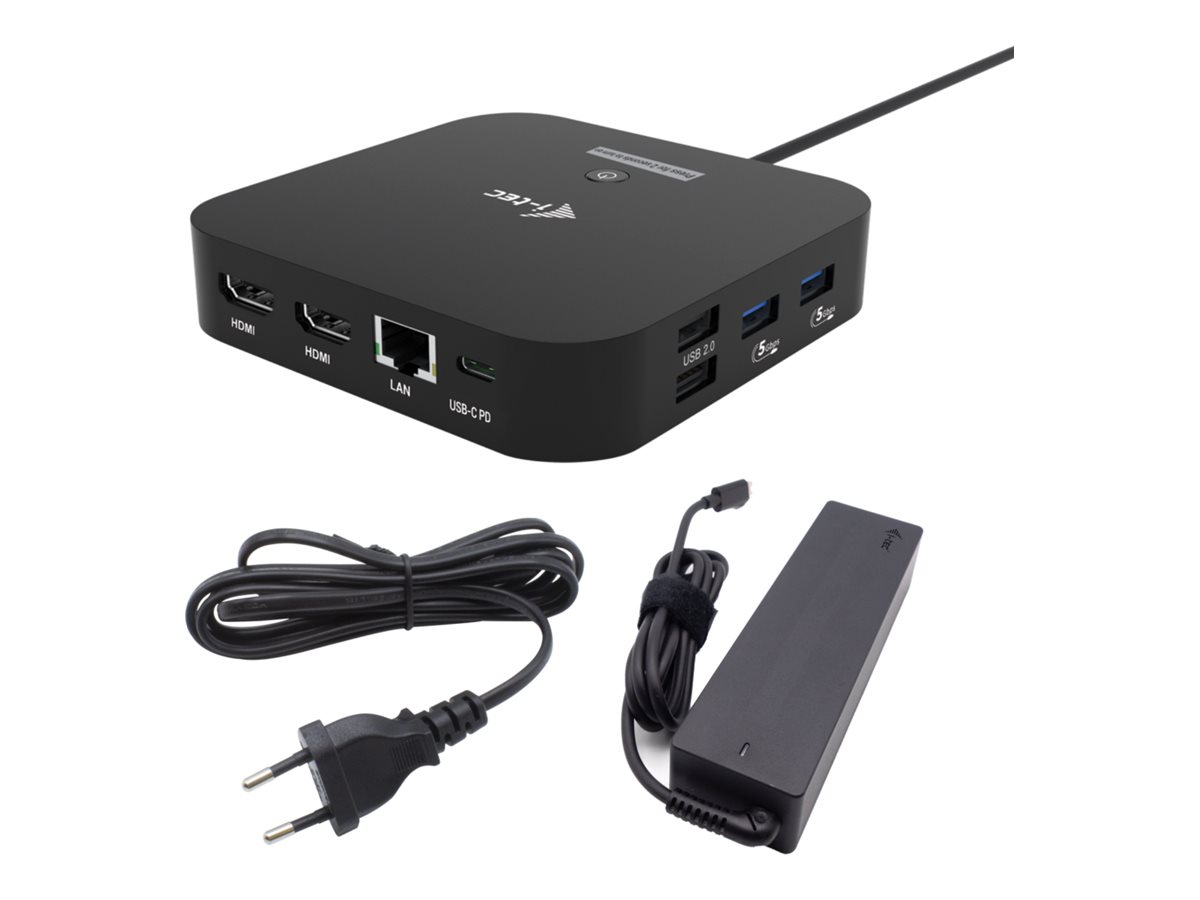 I-TEC USB-C Dual HDMI -telakka + laturi