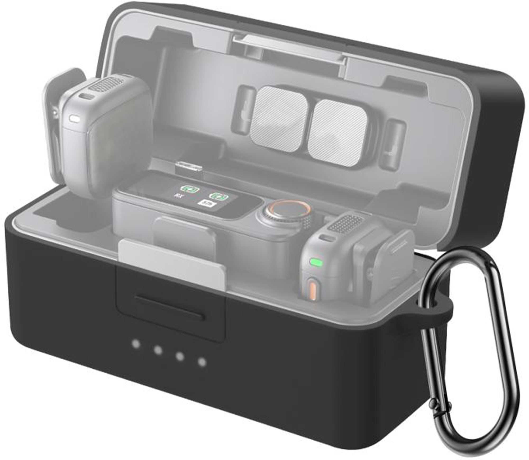 PULUZ Silicone Charging Case Protective Cover for DJI Mic 3 (Black)