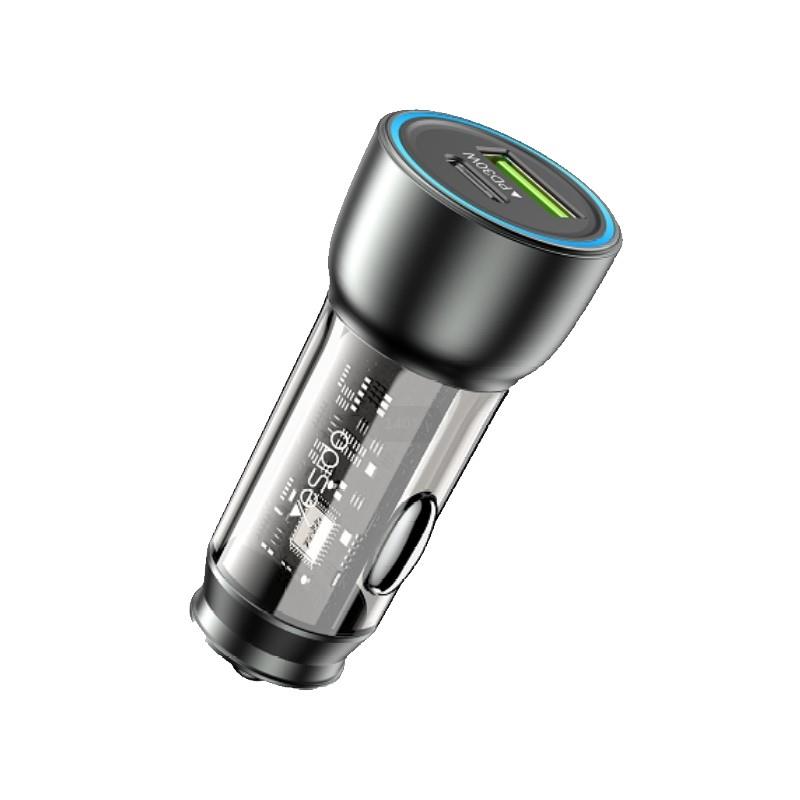 YESIDO autolaturi Y49 PD 30W QC3.0 18W USB-A+C musta