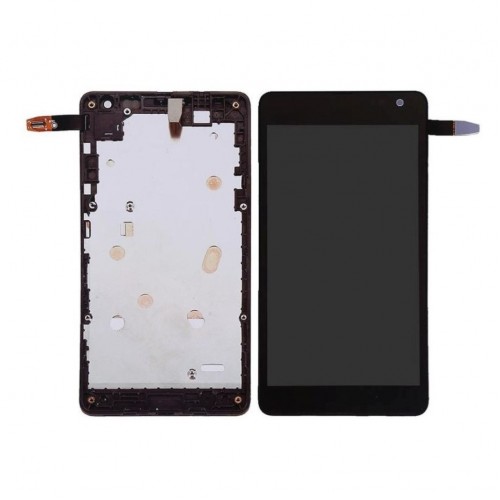 LCD-näyttö yhteensopiva Nokia Lumia 535 kehyksellä musta (CT2S-versio) HQ