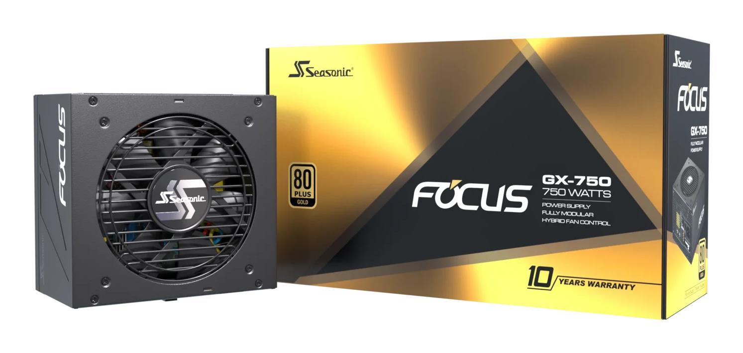 SEASONIC FOCUS GX ATX 3.0 750 Watts Efficiency 80 PLUS GOLD MTBF 100000 hours FOCUS-GX-750-V4 (Power Supply)