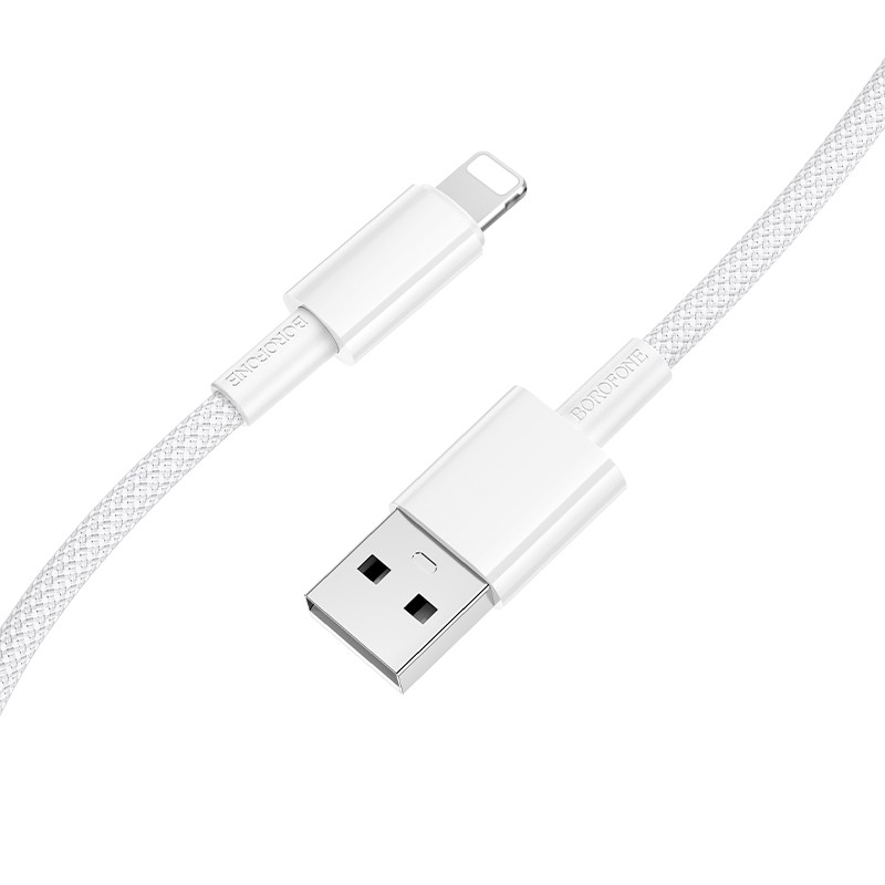 USB-kaapeli Borofone BX117 USB-A – Lightning 1,0 m valkoinen
