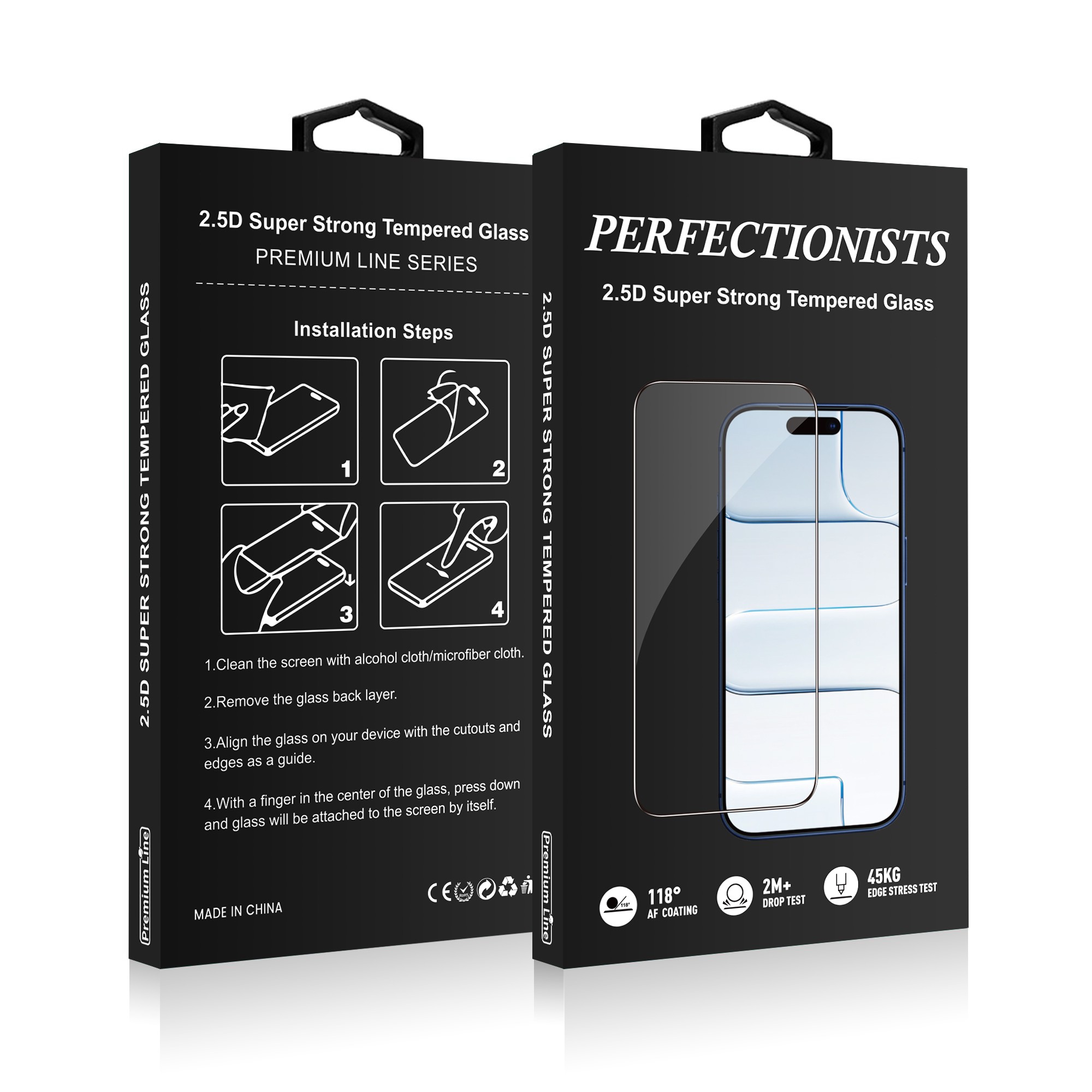 Perfectionists 2.5D Super Strong karkaistu lasi Apple iPhone 13 Pro Max:lle, musta