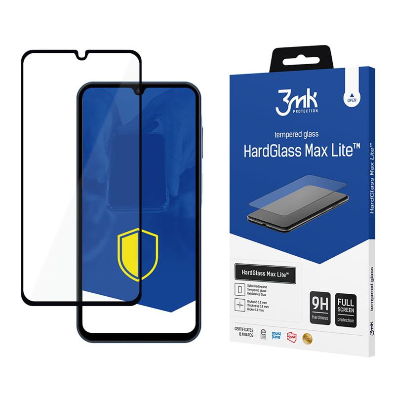 3mk HardGlass Max Lite karkaistu näytönsuojalasi Samsung Galaxy A15 5G -laitteelle, musta
