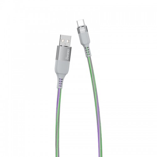 USB Kaapeli Dudao L9XT Flowing Light harmaa Type-C 100cm (LED kaapeli)