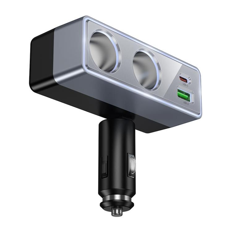 Autolaturi Hoco 1xUSB-A + 1xUSB-C + 2x tupakansytytin PD QC3.0 max 240W/24V Z65B, musta