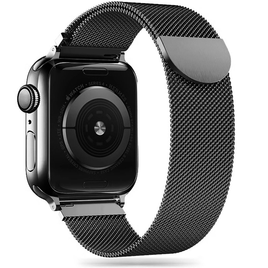 Tech-Protect MilaneseBand Ranneke Apple Watch 4/5/6/7/8/9/SE 38/40/41mm Musta