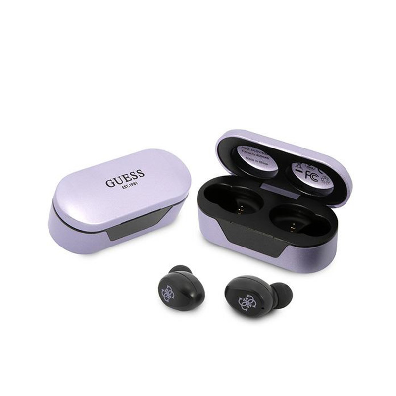 Guess GUTWST31EU TWS Bluetooth headphones + docking station purple/purple
