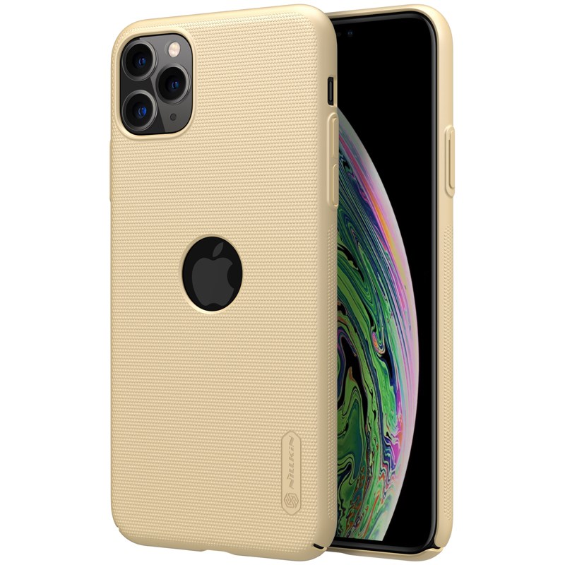 Nillkin Super Frosted Shield suojakuori laitteelle Apple iPhone 11 Pro, logoaukolla, kullanvärinen