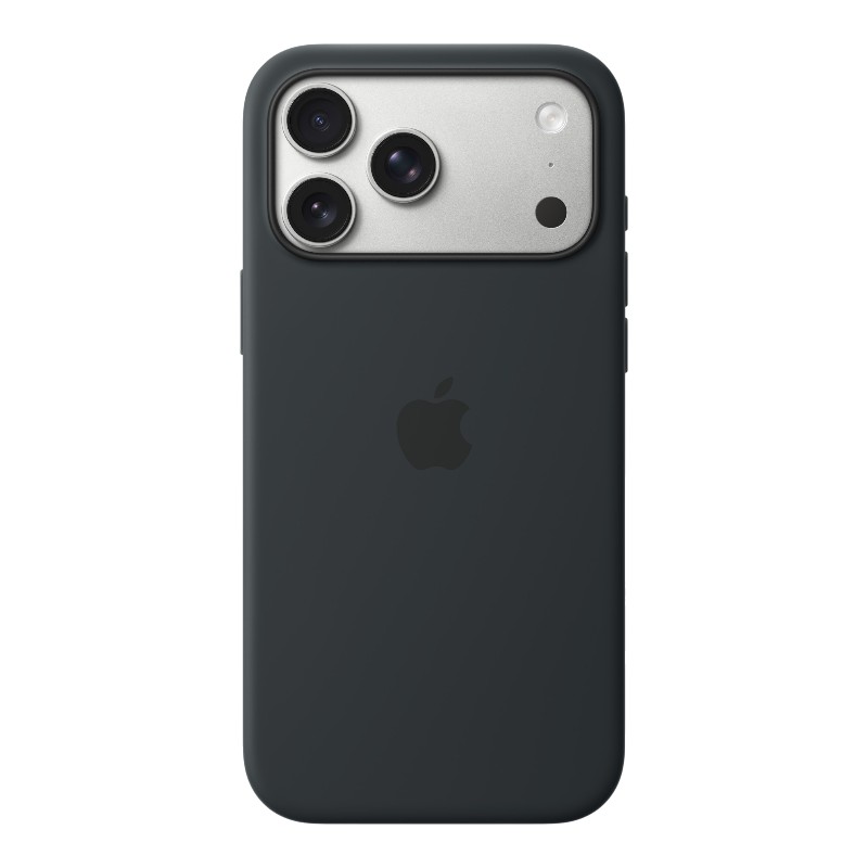 Applen MagSafe-yhteensopiva silikonisuojakuori iPhone 17 Pro Maxille, musta (MGFR4ZM/A)