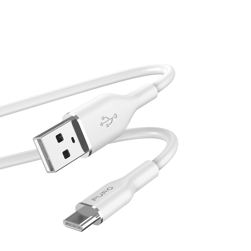 Puro Soft USB-A–USB-C -kaapeli, 1.5 m, valkoinen