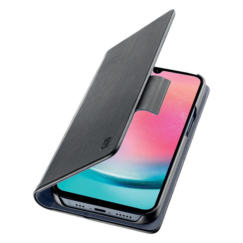 Cellularline Book Case folio-suojakuori Samsung Galaxy A25 5G -laitteelle, musta