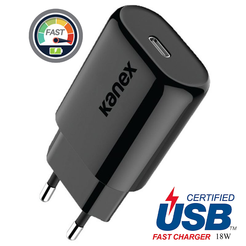 Kanex GoPower 18 W USB-C wall charger, black