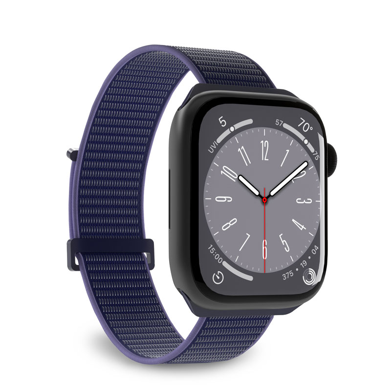 Puro Sport Nylon Hihna Apple Watch 42 / 44 / 45 / 49 mm:lle - Sininen