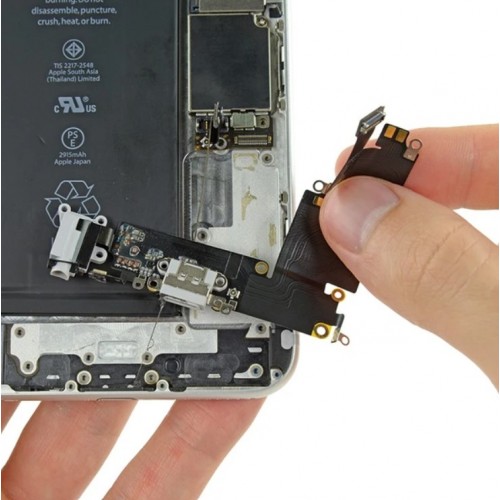 Charging Port Compatible With Apple iPhone 6 Plus 5.5'' With Flex / White / OEM
