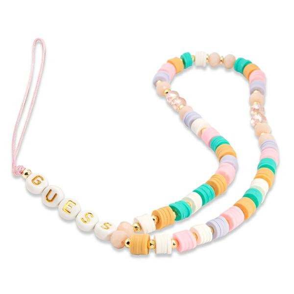 Guess riipus GUSTFLWP puhelimen hihna vaaleanpunainen Heishi Beads