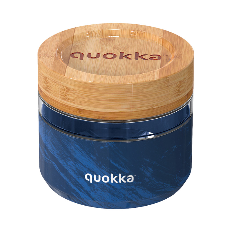 Quokka Deli Food Jar 500 ml borosilikaattilasinen ruoka-astia, puunsyykuvio