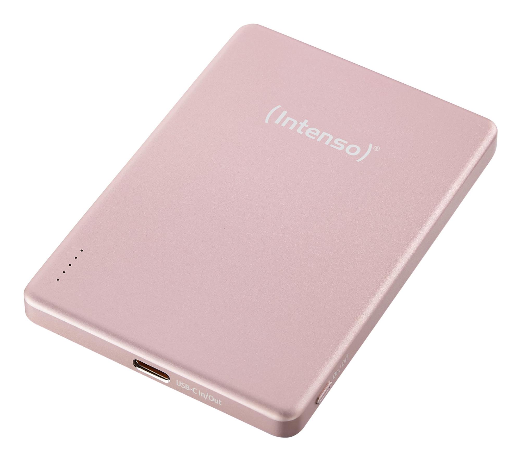 Intenso 5000mAh magneettinen USB-varavirtalähde vaaleanpunainen 7344023