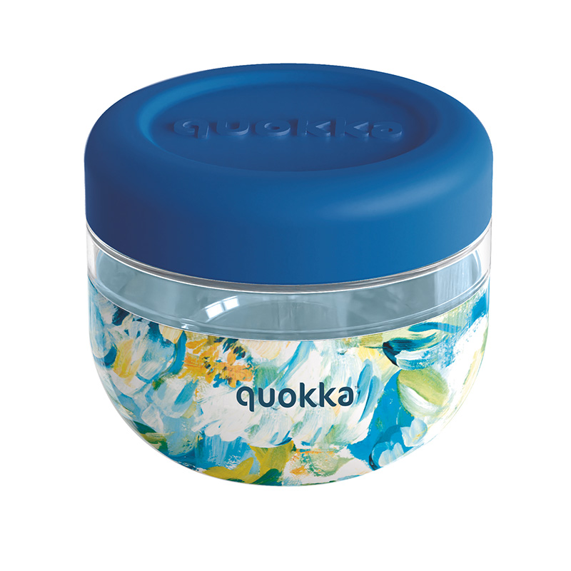 Quokka Bubble Food Jar 500 ml ruoka-astia, sininen pionikuvio