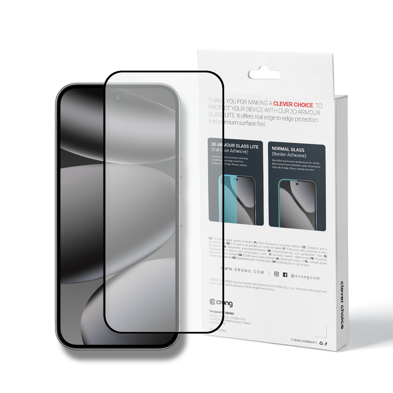 Crong 3D Armour Glass Lite full-adhesive tempered-glass screen protector for Google Pixel 9 Pro XL / 10 Pro XL
