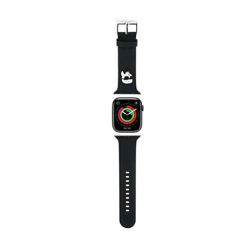 Karl Lagerfeld 3D Rubber Karl Head hihna musta Apple Watch 38/40/41mm:lle