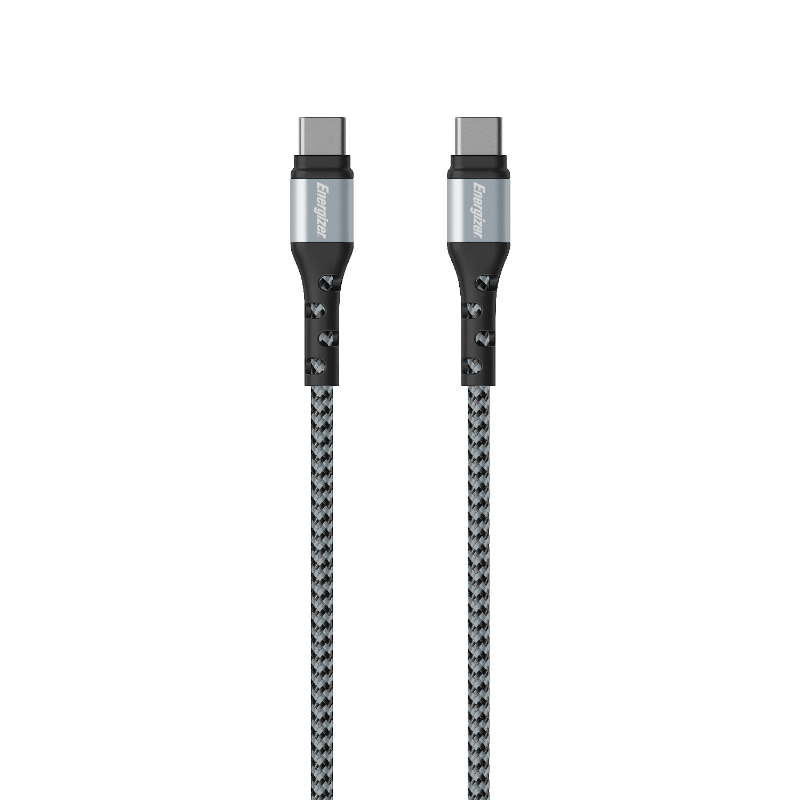 Energizer Ultimate C521CKSL USB-C–USB-C-lataus- ja datakaapeli, 2 m, hopeanvärinen