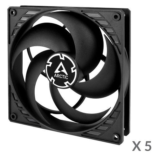 ARCTIC P14 paineoptimoidut tuulettimet, 3-pin, mustat, 5 kpl