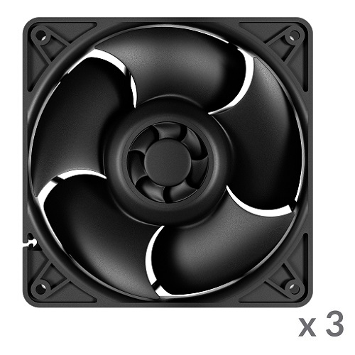 ARCTIC S12038-4K palvelintuuletimet, 4-pin, 120mm, musta, 3 kpl