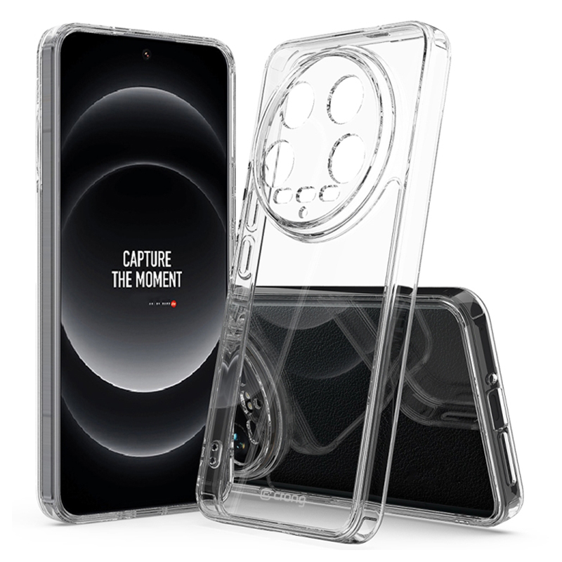 Crong Crystal Shield Cover suojakuori Xiaomi 14 Ultra -laitteelle, läpinäkyvä