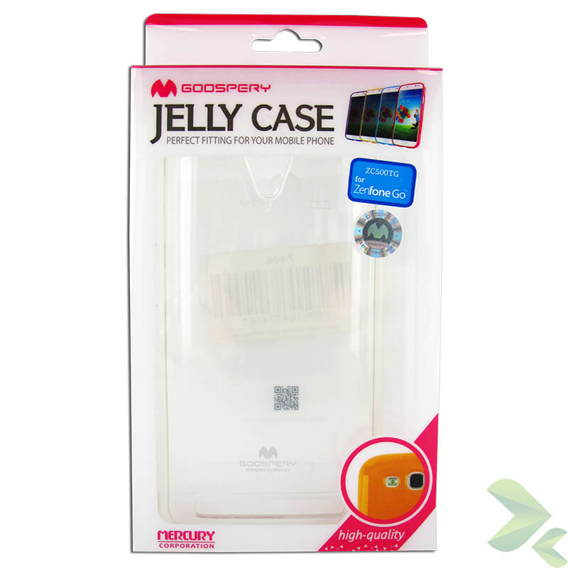 Mercury Transparent Jelly suojakuori Asus Zenfone Go 5.0 -laitteelle, läpinäkyvä