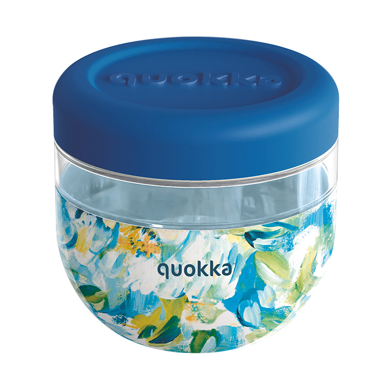 Quokka Bubble Food Jar 770 ml ruoka-astia, sininen pionikuvio