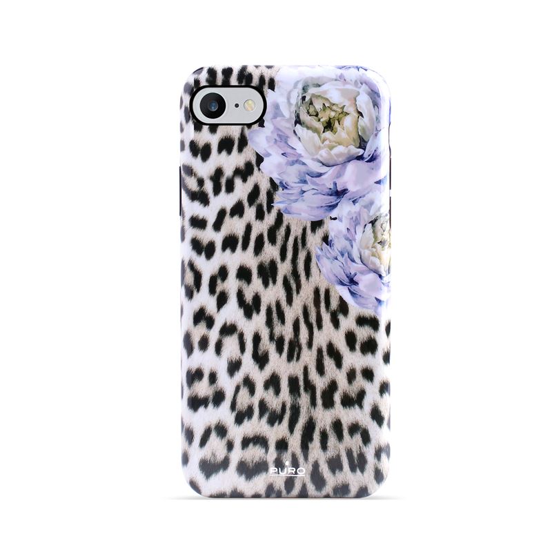 Puro Glam Sweet Leopard Leo Peonies suojakuori laitteelle iPhone SE (2020) / 8 / 7 / 6s