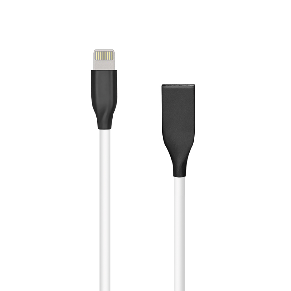 Silikonikaapeli USB - Lightning, 1 m (valkoinen)