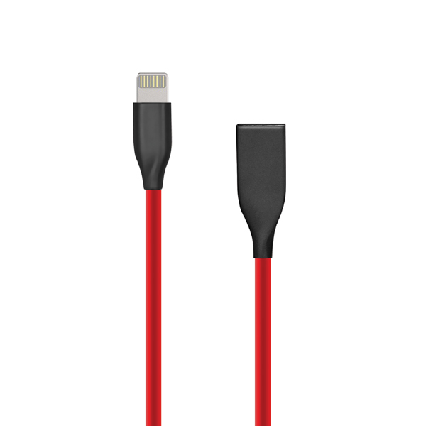 Silikonikaapeli USB - Lightning, 2 m (punainen)